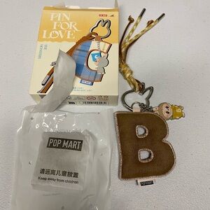 Pin For Love Brown Keychain Letter Pendant Blind Box